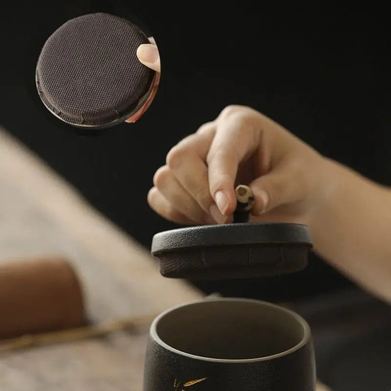 Boite à thé Japonaise Noire en Céramique 270ml