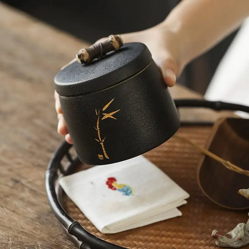 Boite à thé Japonaise Noire en Céramique 270ml