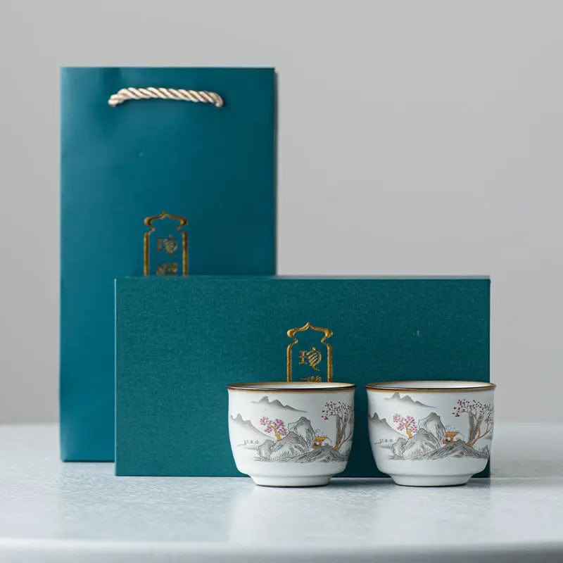 Coffret 2 tasses à thé en céramique 95ml