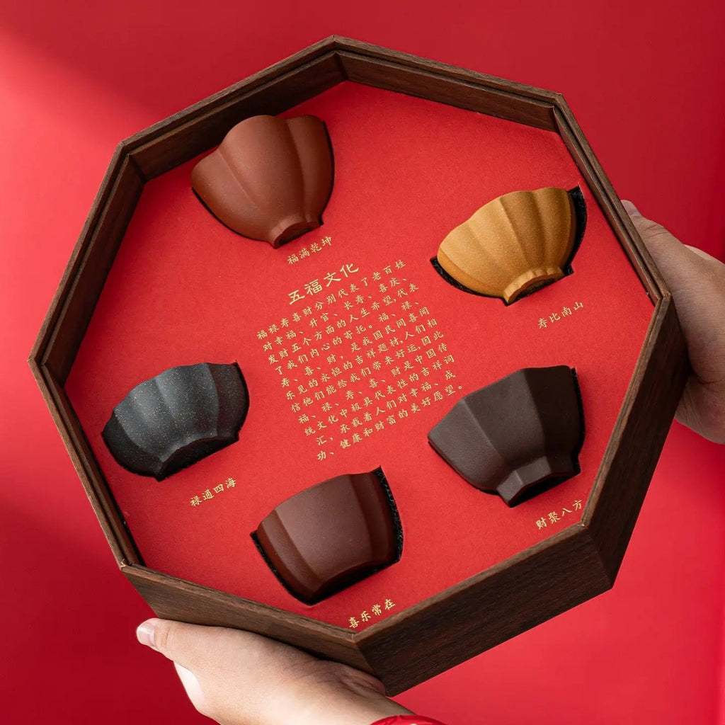 Coffret Tasses à Thé Cinq Bonheurs