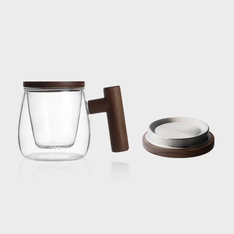 Mug infuseur à thé en verre et bois 300ml