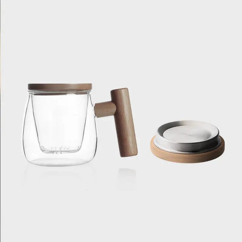 Mug infuseur à thé en verre et bois 300ml
