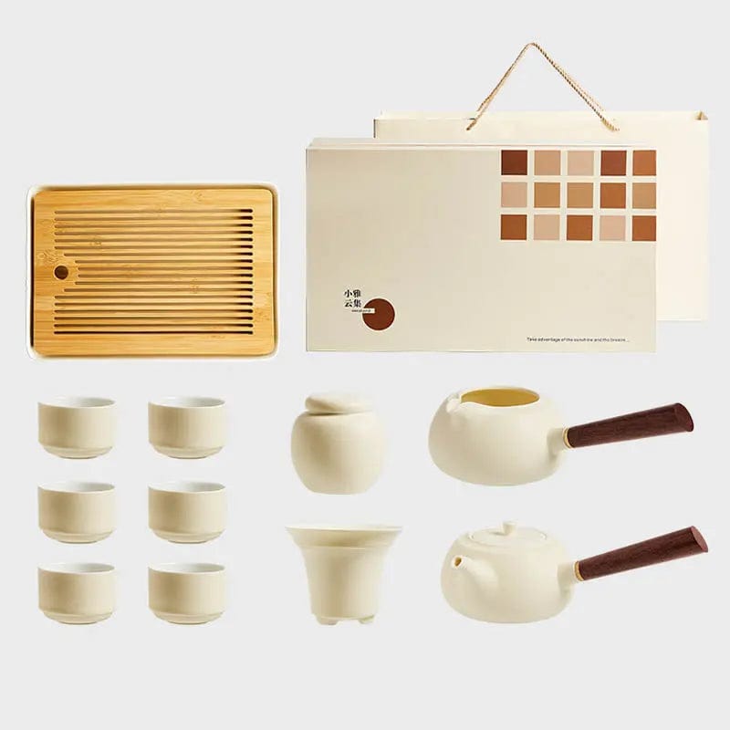 Service à thé Chinois Blanc en Céramique