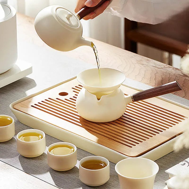 Service à thé Chinois Blanc en Céramique