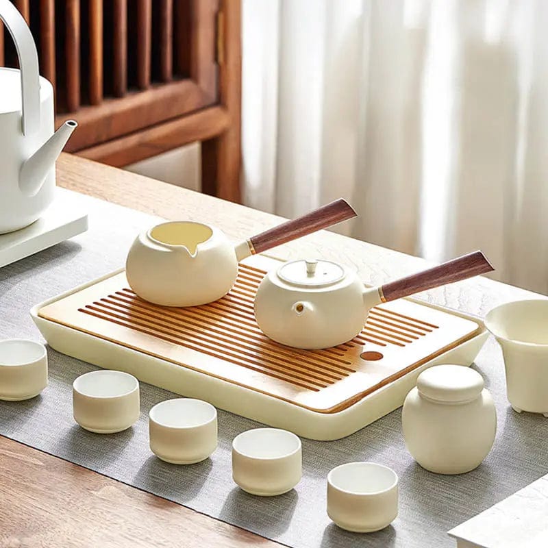 Service à thé Chinois Blanc en Céramique