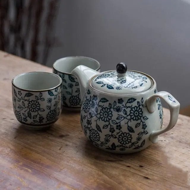 Service à thé Chinois en Porcelaine Grosses Fleurs 480ML