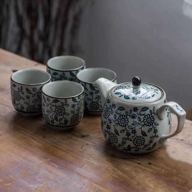 Service à thé Chinois en Porcelaine Grosses Fleurs 480ML