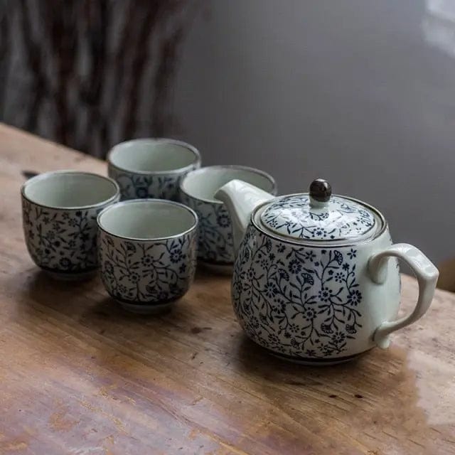 Service à thé Chinois en Porcelaine Petites Fleurs 480ML