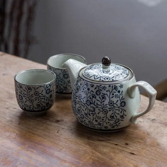 Service à thé Chinois en Porcelaine Petites Fleurs 480ML