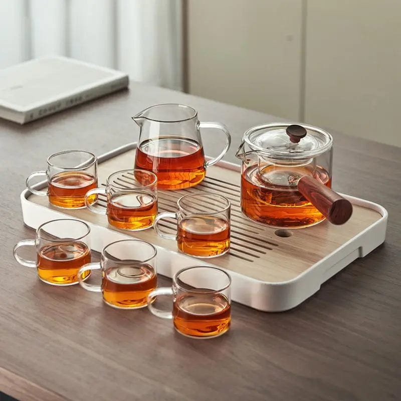 Service à thé en Verre avec plateau