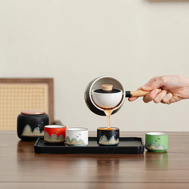 Service à Thé style Japonais avec Théière Rotative
