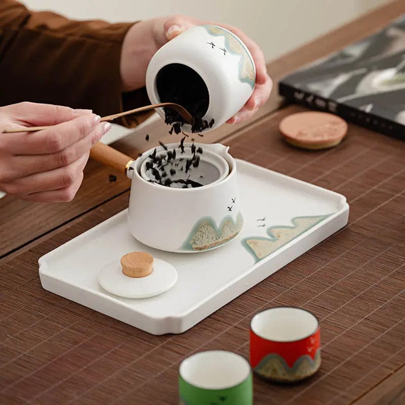 Service à Thé style Japonais avec Théière Rotative