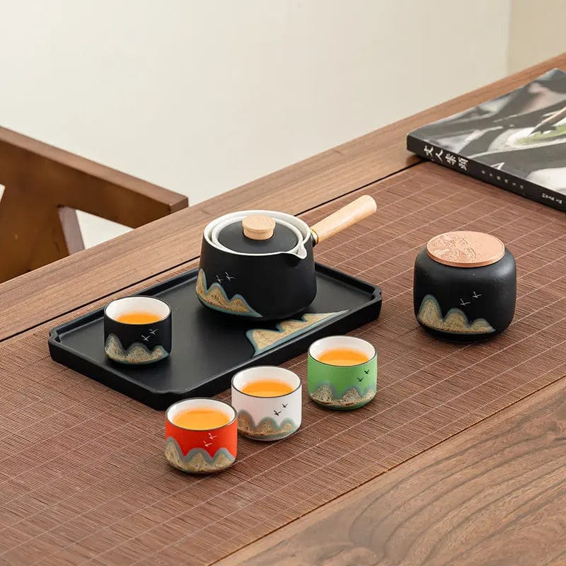 Service à Thé style Japonais avec Théière Rotative
