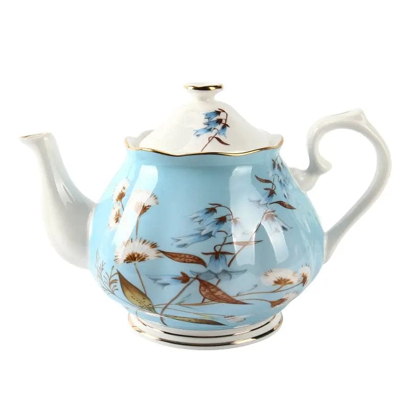 Théière Anglaise Bleue Claire en Porcelaine 1L