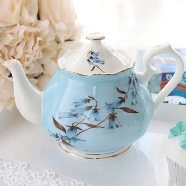 Théière Anglaise Bleue Claire en Porcelaine 1L