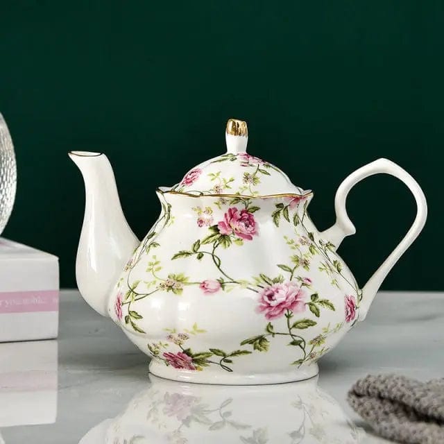Théière Anglaise en Porcelaine Fleurs 400ML