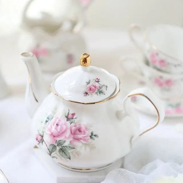 Théière Anglaise Fleurs Camélias en Porcelaine 500ML