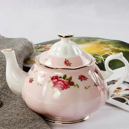 Théière Anglaise Rose à Fleurs en Porcelaine 1L
