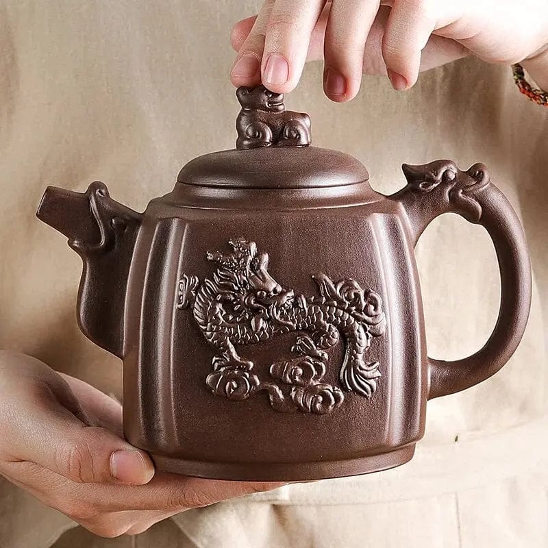 Théière Chinoise en Argile Motifs Dragons 500ML
