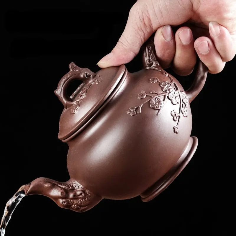 Théière Chinoise en Argile Motifs Fleurs 500ML