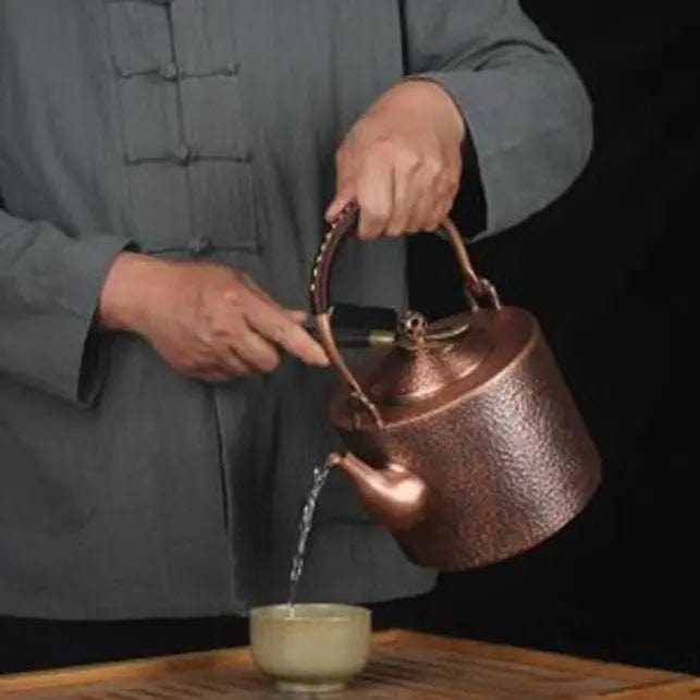 Théière Chinoise en Cuivre Martelé 2L