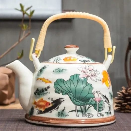 Théière Chinoise en Porcelaine Poissons 900ML