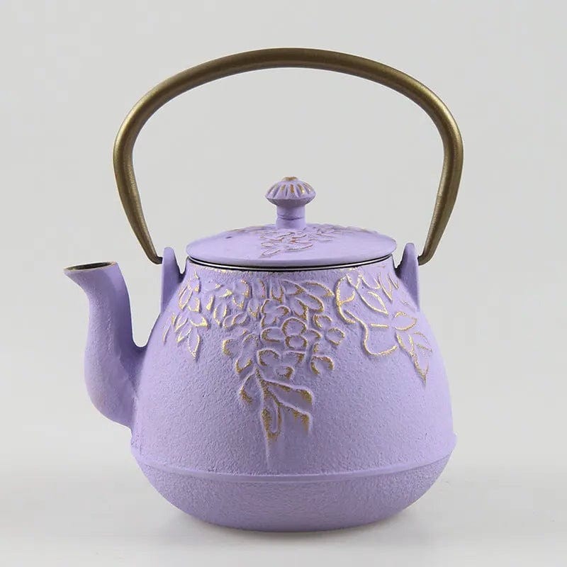 Théière en Fonte style Japonaise avec des Fleurs 1L