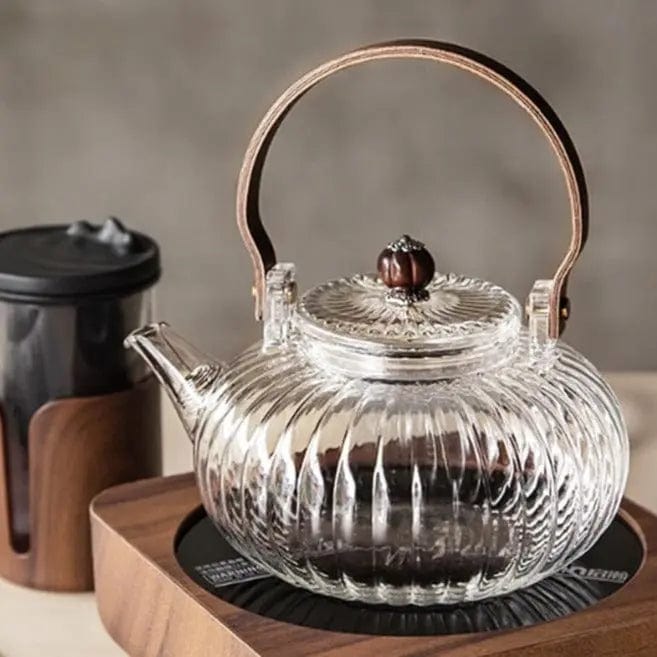 Théière en Verre Anse en Bois 900ML