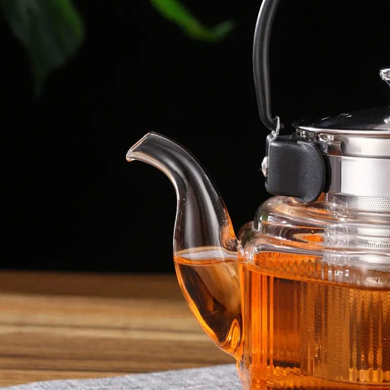 Théière en Verre Classique avec Anse Noire 800ml