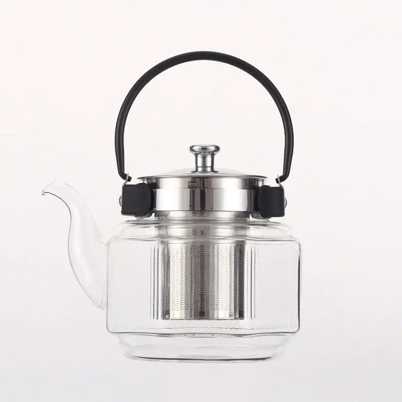 Théière en Verre Classique avec Anse Noire 800ml