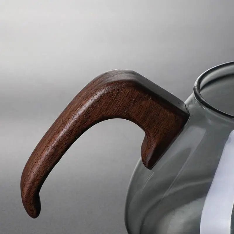 Théière en Verre Design et minimaliste en bois 600ML
