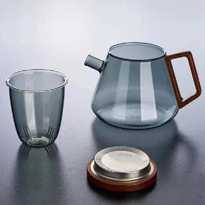 Théière en Verre et Bois Design 700ml
