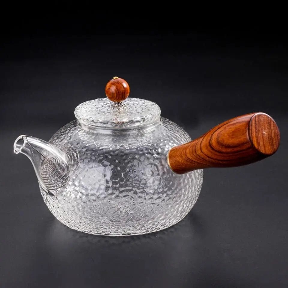 Théière en Verre Poignée en Bois 300ML
