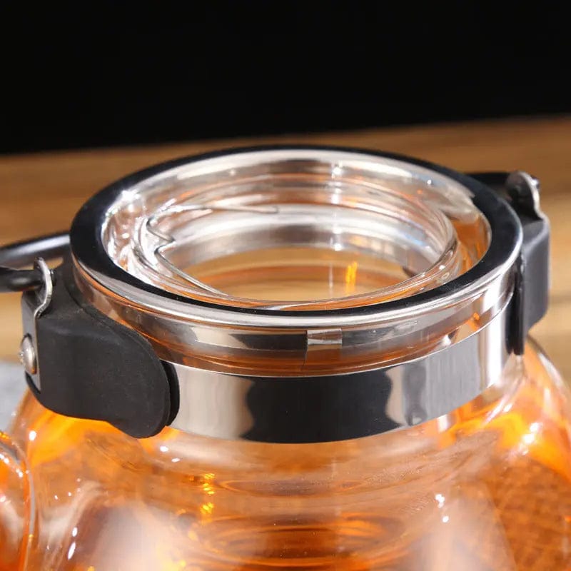 Théière en Verre Poire avec Anse Noire 800ml