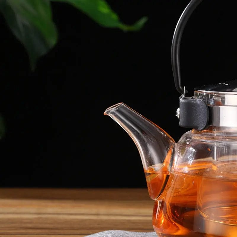 Théière en Verre Poire avec Anse Noire 800ml