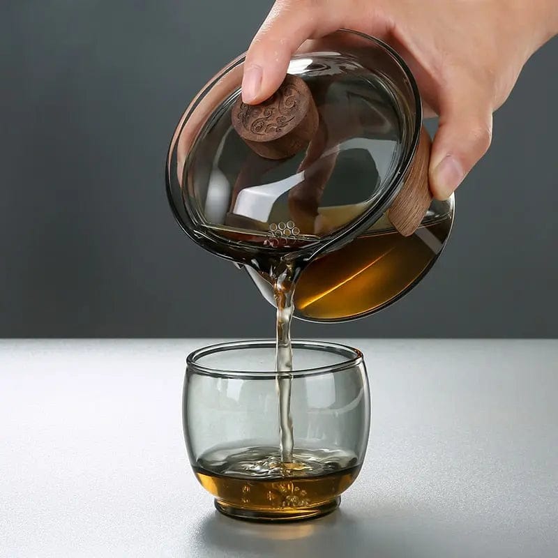 Théière Gaiwan Luxueuse en Verre 230ML