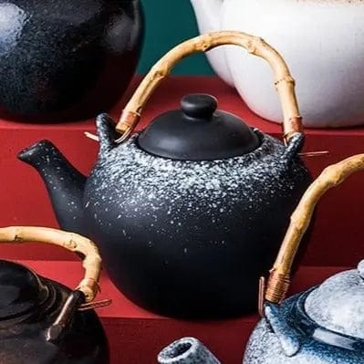 Théière Japonaise en Céramique Noire Bambou 800ML