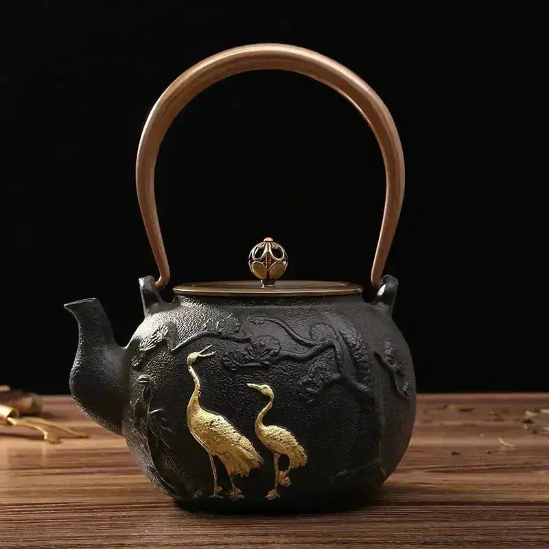 Théière Japonaise en Fonte Bergamote Grues 1.1L