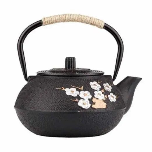 Théière Japonaise en Fonte Fleurs Blanches 800ML