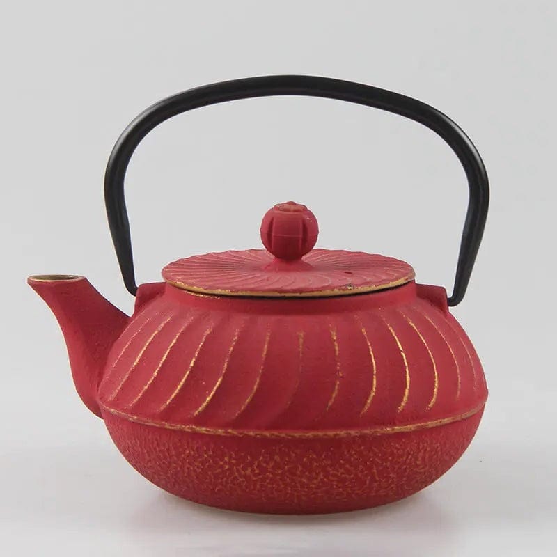 Théière Japonaise en Fonte Reliefs Dorés 700ml