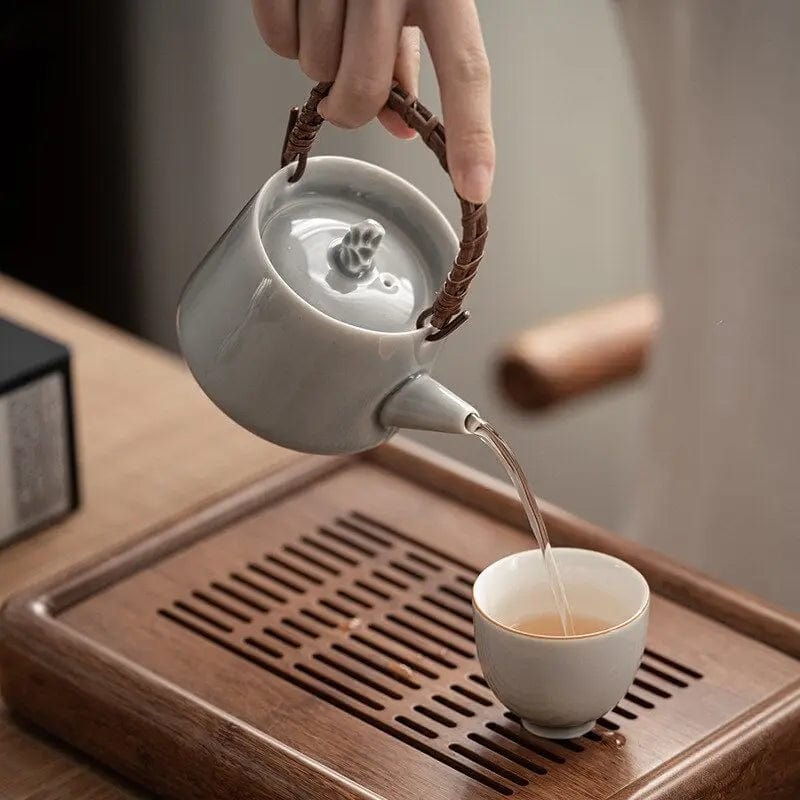 Théière Japonaise Haute en Porcelaine Grise 200ML