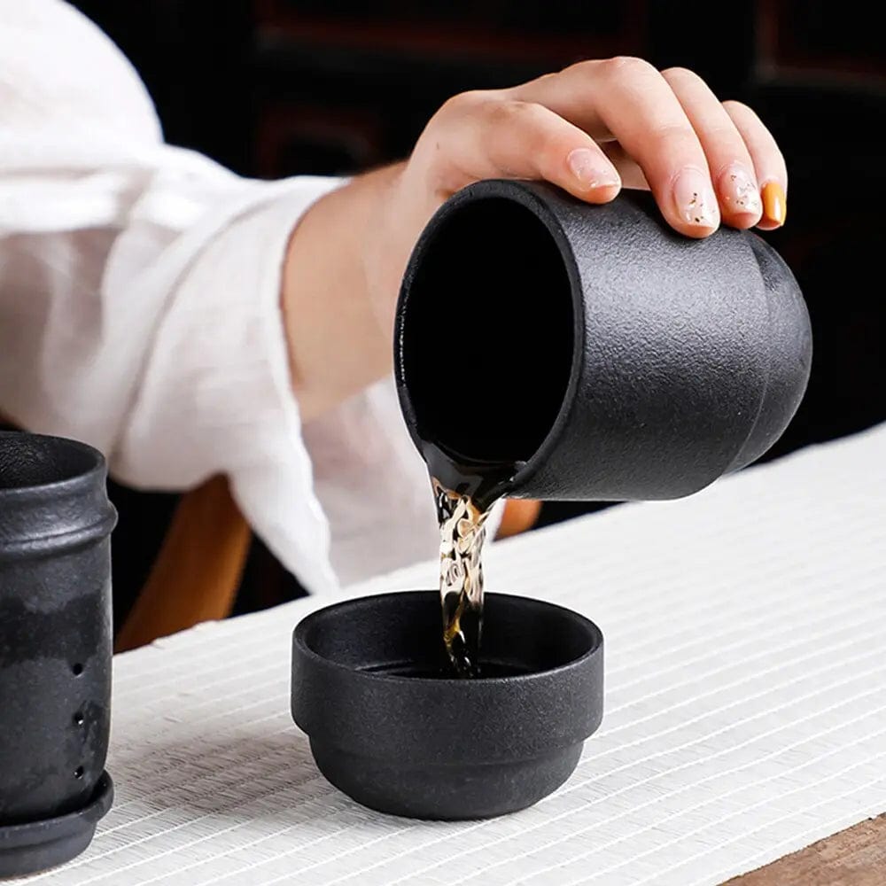 Théière Portable Chinoise en Céramique Noire 160ML