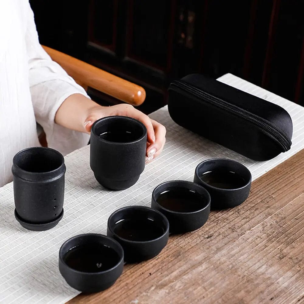 Théière Portable Chinoise en Céramique Noire 160ML