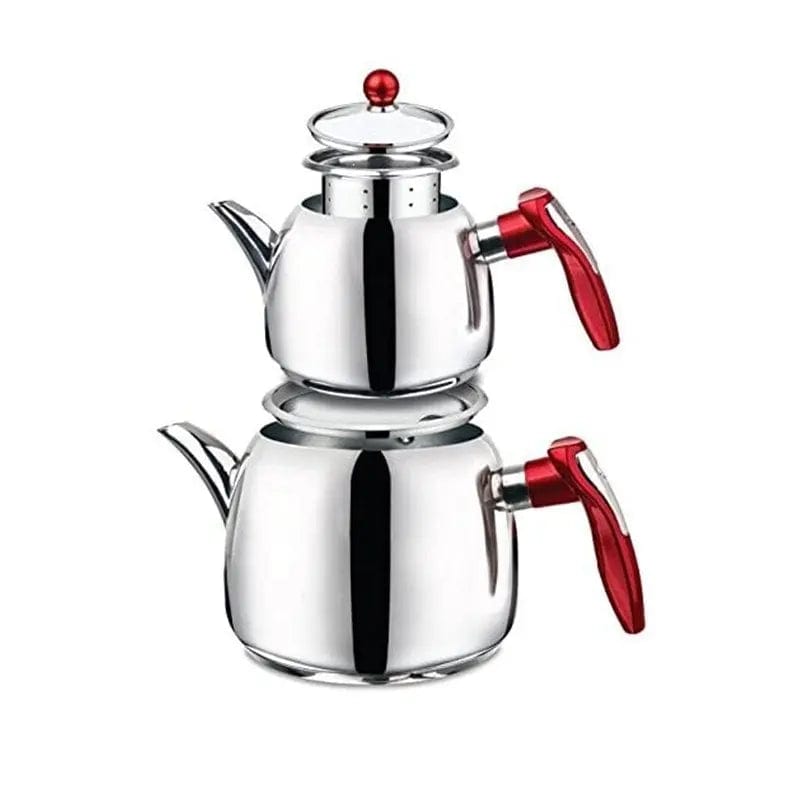 Théière Turque En Acier Double Étage